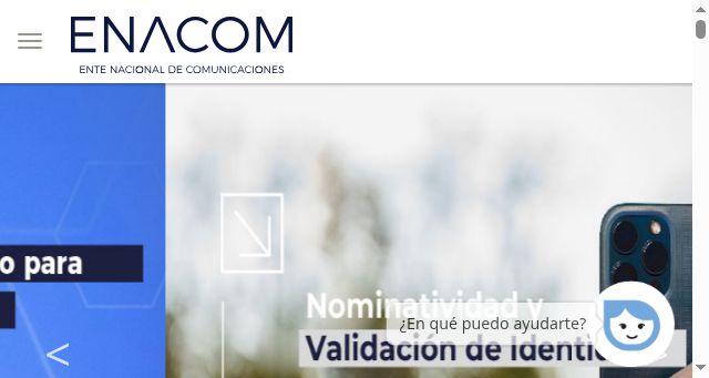Screenshot of enacom.gob.ar