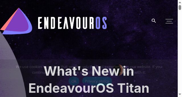 Screenshot of endeavouros.com