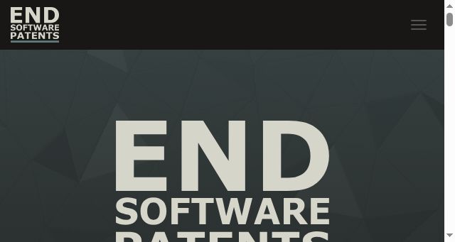 Screenshot of endsoftwarepatents.org