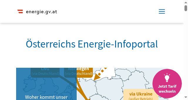 Screenshot of energie.gv.at