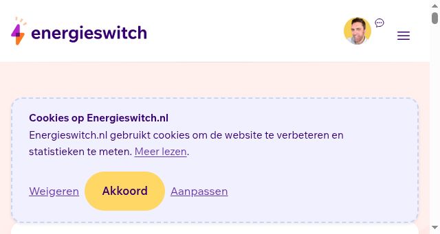 Screenshot of energieswitch.nl