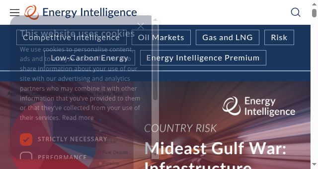 Screenshot of energyintel.com
