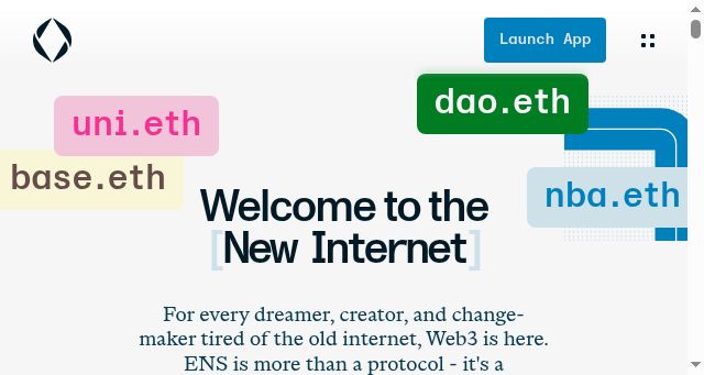 Screenshot of ens.domains
