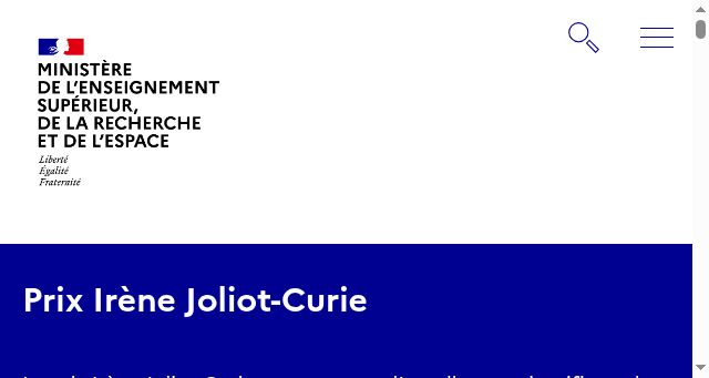 Screenshot of enseignementsup-recherche.gouv.fr