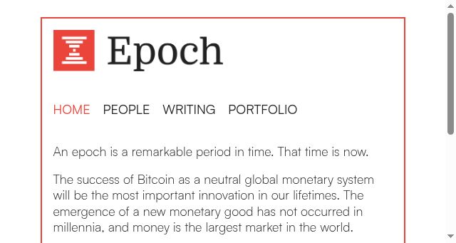 Screenshot of epochvc.io