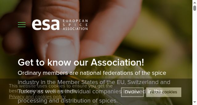 Screenshot of esa-spices.org