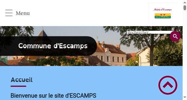 Screenshot of escamps.fr