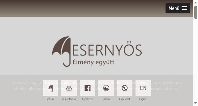 Screenshot of esernyos.hu