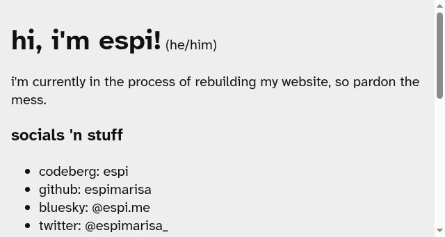 Screenshot of espi.me