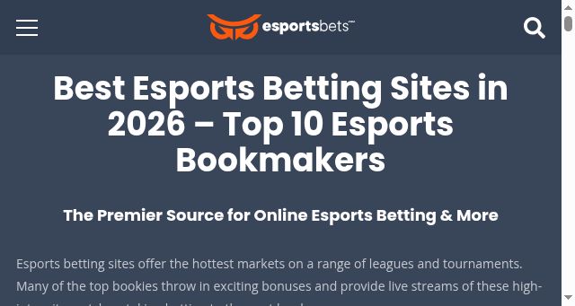 Screenshot of esportsbets.com