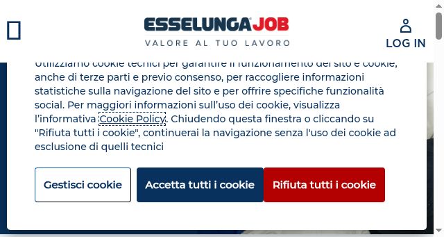 Screenshot of esselungajob.it