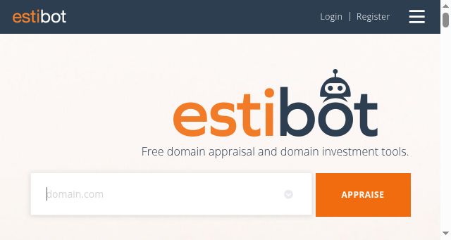 Screenshot of estibot.com