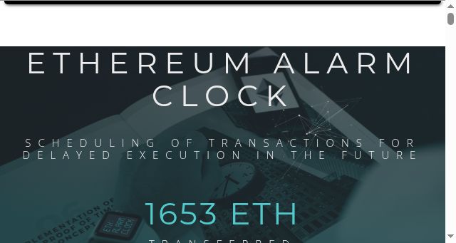 Screenshot of ethereum-alarm-clock.com