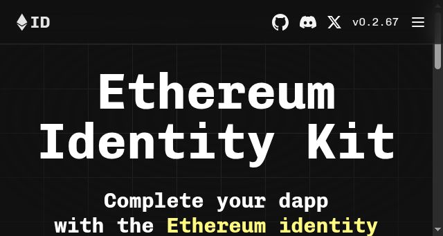 Screenshot of ethidentitykit.com
