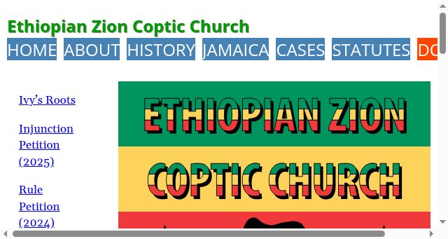 Screenshot of ethiopianzioncopticchurch.org