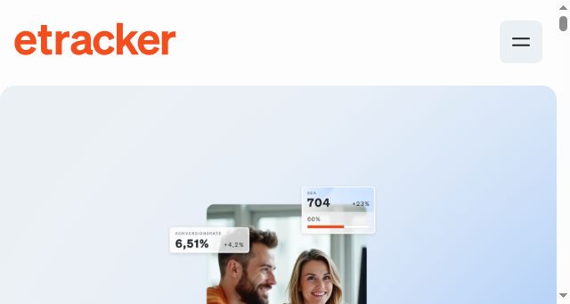 Screenshot of etracker.com