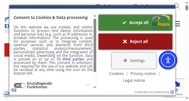 Screenshot of eupeace.eu
