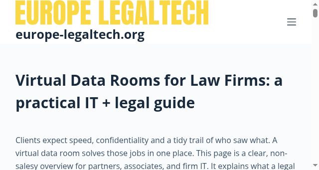 Screenshot of europe-legaltech.org