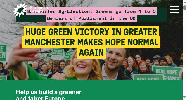 Screenshot of europeangreens.eu