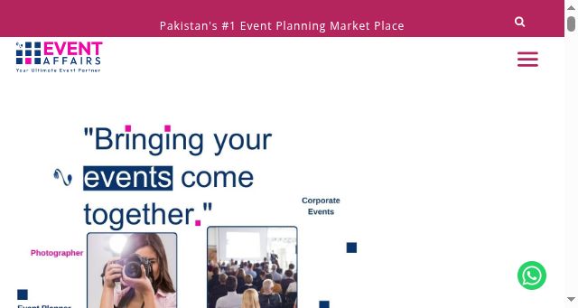 Screenshot of eventaffairs.pk