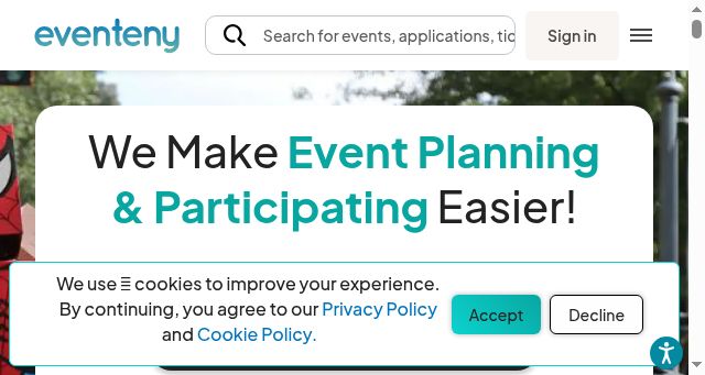 Screenshot of eventeny.com