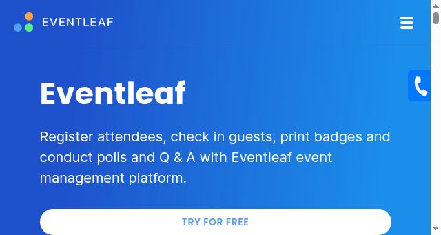Screenshot of eventleaf.com