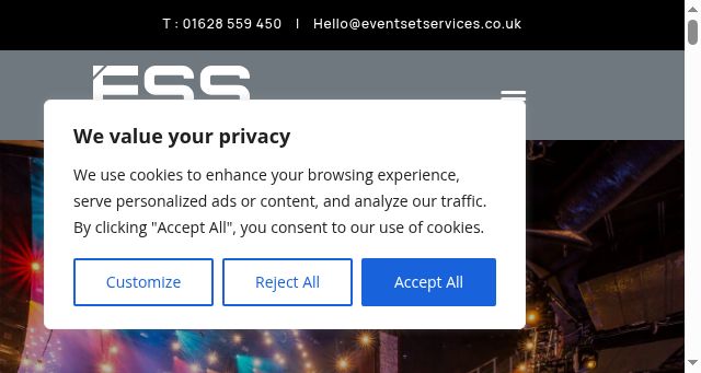 Screenshot of eventsetservices.co.uk