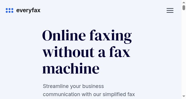 Screenshot of everyfax.com
