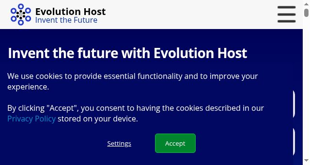 Screenshot of evolution-host.com