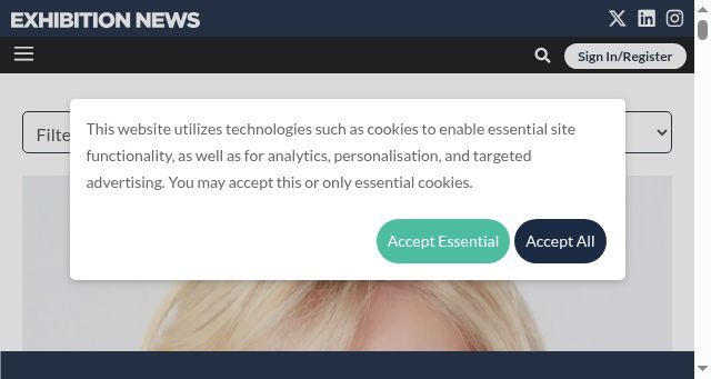 Screenshot of exhibitionnews.uk