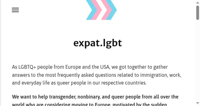 Screenshot of expat.lgbt