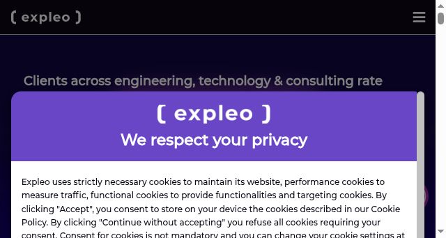 Screenshot of expleo.com