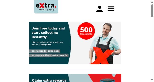 Screenshot of extra-rewards.co.uk