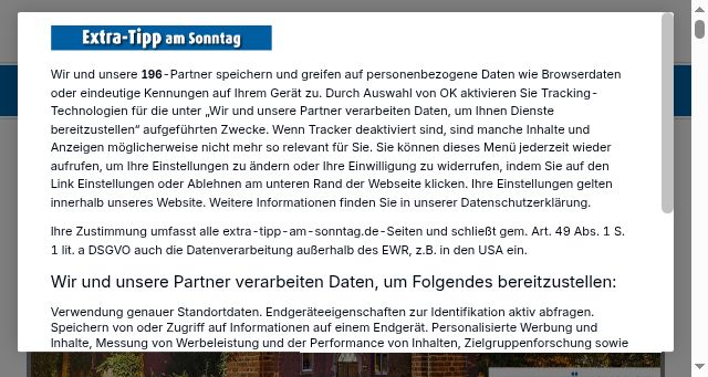 Screenshot of extra-tipp-am-sonntag.de