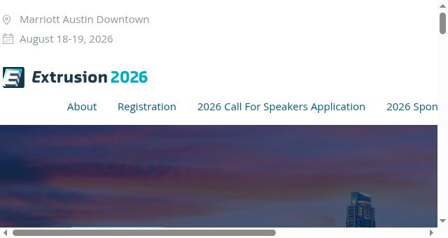 Screenshot of extrusionconference.com