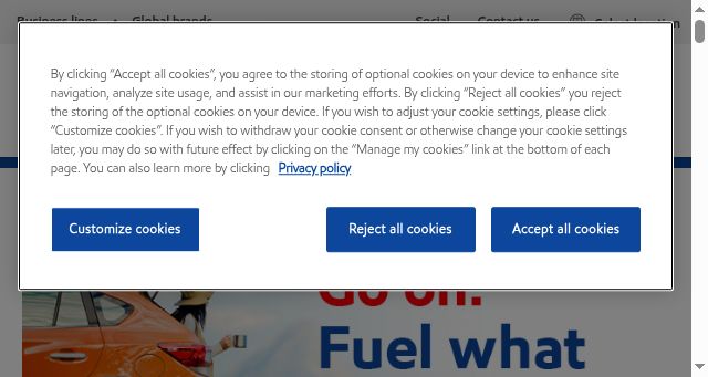 Screenshot of exxon.com