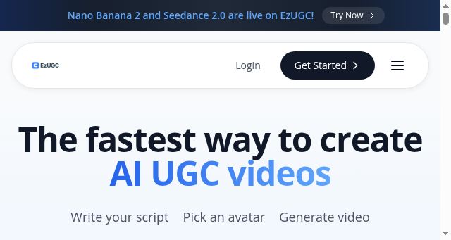 Screenshot of ezugc.ai