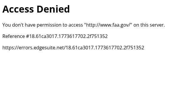 Screenshot of faa.gov