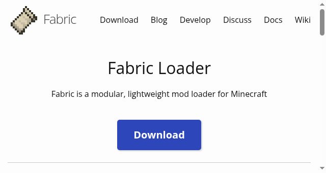Screenshot of fabricmc.net