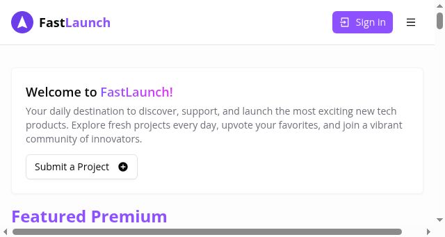 Screenshot of fastlaunch.io
