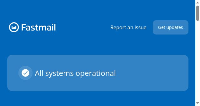 Screenshot of fastmailstatus.com