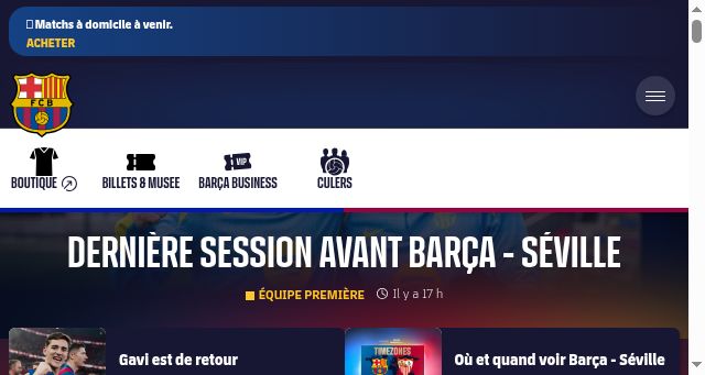 Screenshot of fcbarcelona.fr