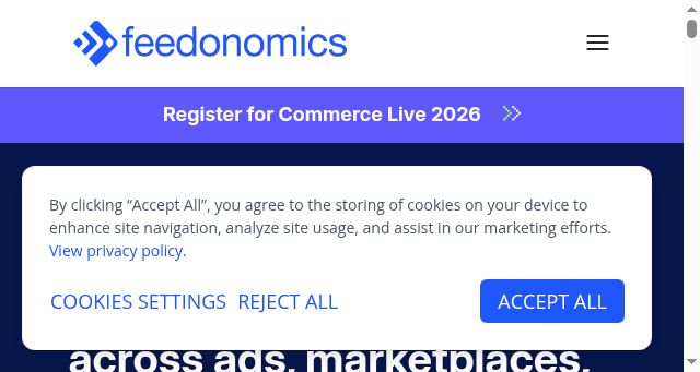 Screenshot of feedonomics.com
