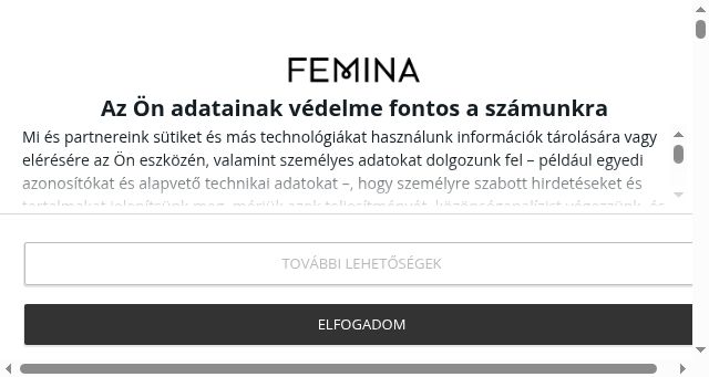 Screenshot of femina.hu