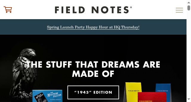 Screenshot of fieldnotesbrand.com