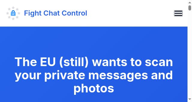 Screenshot of fightchatcontrol.eu