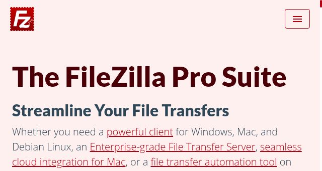 Screenshot of filezillapro.com