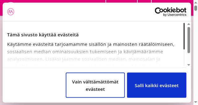 Screenshot of finanssiala.fi