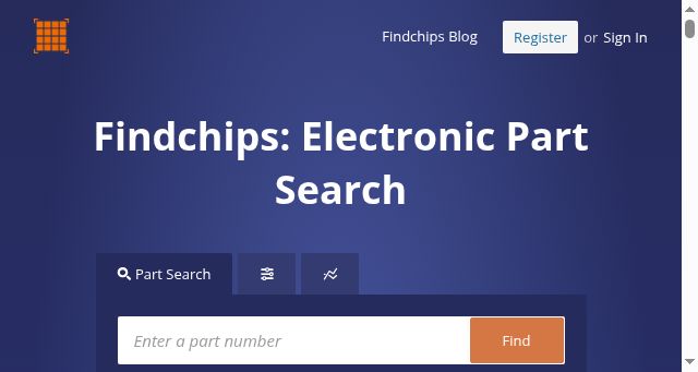 Screenshot of findchips.com