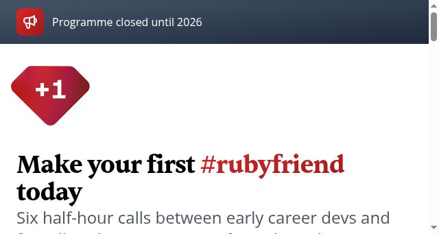 Screenshot of firstrubyfriend.org